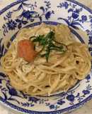 市販のパスタソースで明太子カルボナーラ