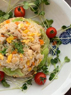 残りご飯で作る!簡単レタス炒飯!-レシピのメイン写真