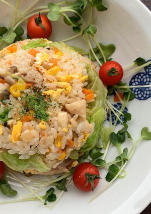 残りご飯で作る!簡単レタス炒飯!-レシピのメイン写真