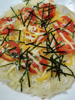 しらすとトマトのそうめんピザ-レシピのメイン写真