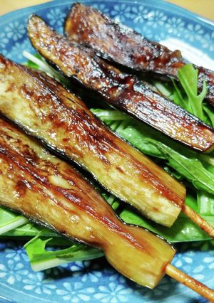#マンネリ化解消　茄子のバターじょうゆ串-レシピのメイン写真