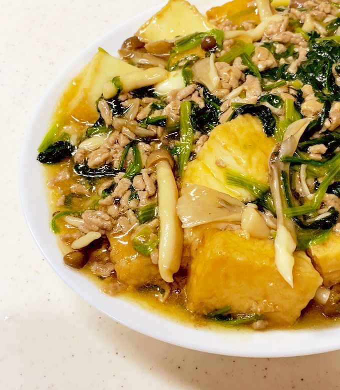 厚揚げときのこのそぼろ煮^^ by めめっち☆ 【クックパッド】 簡単