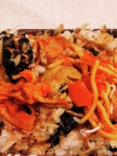 “のり弁スパゲティー&竹輪の磯辺揚げ丼”-レシピのメイン写真