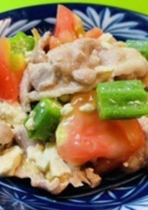 ＊私流・豚こまとオクラの和風サラダ＊-レシピのメイン写真