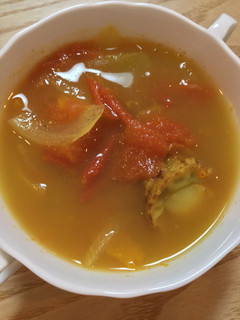 ボイルほたてとトマトのカレー粉スープ-レシピのメイン写真