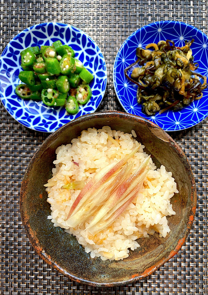 茗荷と生姜の炊き込みご飯-レシピのメイン写真