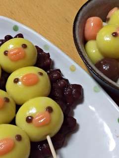 かわいいひよこの白玉だんご お月見に-レシピのメイン写真