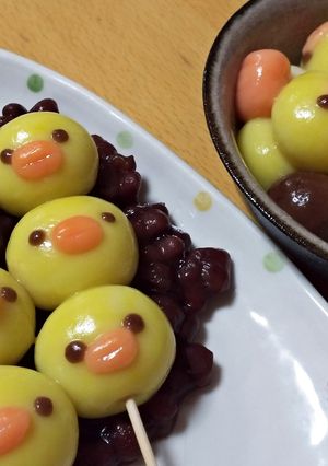 かわいいひよこの白玉だんご　お月見に-レシピのメイン写真