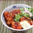 丸亀製麺期間限定! 辛タル鶏天ぶっかけ♪