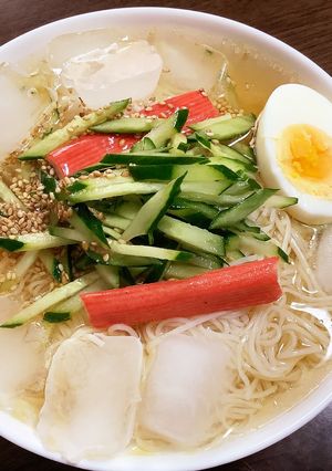 超楽々　韓国風冷麺代替素麺作ります-レシピのメイン写真