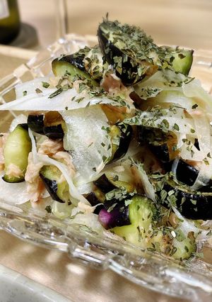茄子、オニスラ、ツナのさっぱりサラダ-レシピのメイン写真