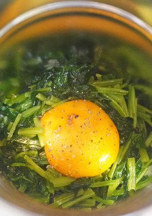 ほうれん草チーズバター卵かけご飯-レシピのメイン写真