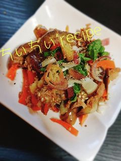 レンチンでナスとツナ&人参のポン酢炒め-レシピのメイン写真