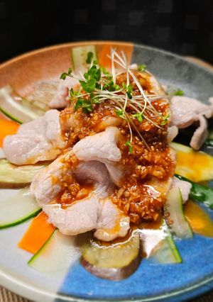 豚しゃぶ＆鶏ササミの彩り野菜コクピリ辛味噌ダレ-レシピのメイン写真