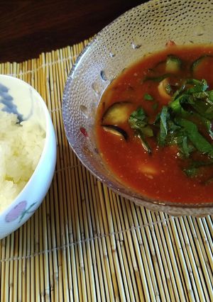 トマト塩糀の薬味たっぷり冷汁-レシピのメイン写真