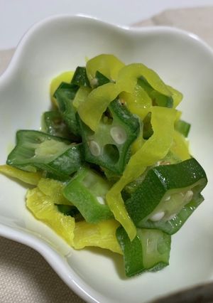 オクラとたくあんのごまマヨ和え！-レシピのメイン写真