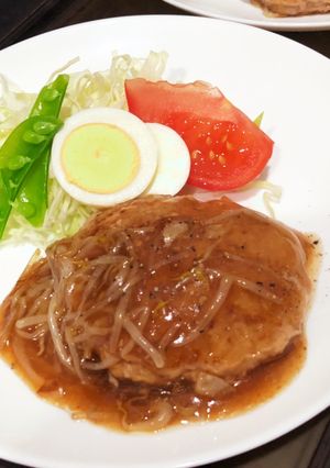 カサマシもやしあんかけ豆腐入り豚バーグ-レシピのメイン写真