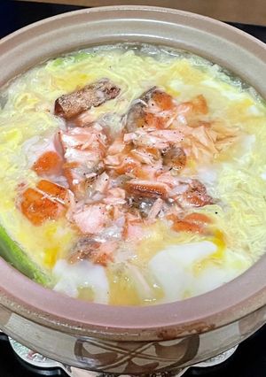 サーモン雑炊*ˊᵕˋ*-レシピのメイン写真