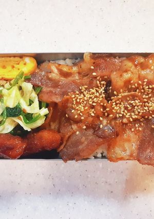 高校生弁当覚え書き64豚焼き肉弁当-レシピのメイン写真