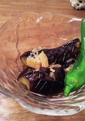 ナスとシシトウの煮浸し~なめ茸ポン酢味~-レシピのメイン写真