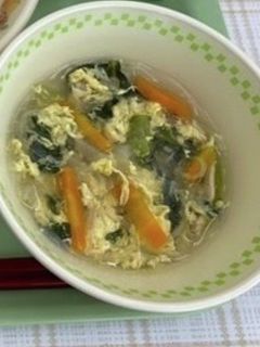 ≪学校給食≫青梗菜とたまごの春雨スープ-レシピのメイン写真