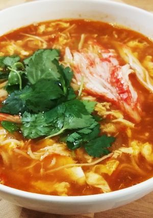 チリクラブ風❤旨辛い卵スープのラーメン-レシピのメイン写真