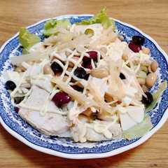 รูปของ 和歌山新生姜と煮豆のさっぱり豆腐サラダ