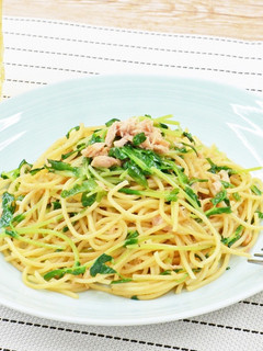 豆苗とツナの和風パスタ-レシピのメイン写真