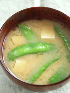 木綿豆腐と絹さやの味噌汁-レシピのメイン写真
