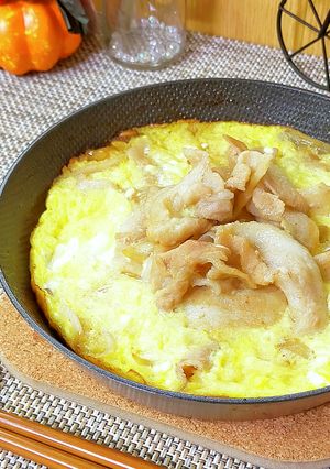 豚バラ肉のすき焼き風オープンオムレツ-レシピのメイン写真
