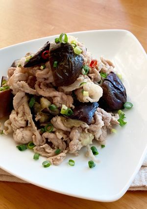 材料2つ＊豚こまと茄子のペペロンチーノ風-レシピのメイン写真