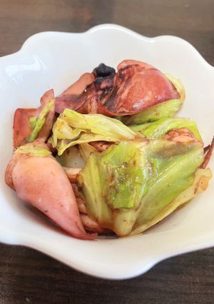 イカげそとキャベツのカレーオイスター炒め-レシピのメイン写真