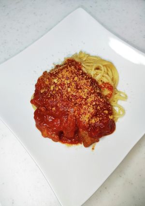 パパの豚ヒレトマトソースパスタ-レシピのメイン写真