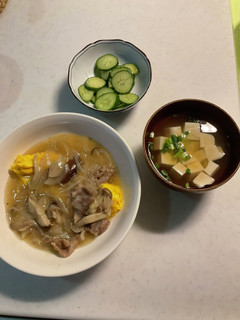 餡掛けオムレツ、吸物、胡瓜の漬物-レシピのメイン写真