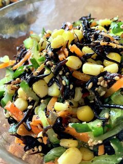 ひじきサラダ・胡麻ドレッシング♪-レシピのメイン写真