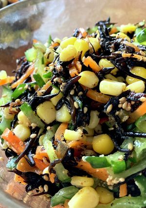 ひじきサラダ・胡麻ドレッシング♪-レシピのメイン写真