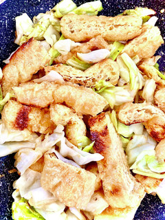 キャベツと油揚げの味噌マヨ炒め-レシピのメイン写真
