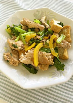 豚肉と小松菜のオイスターソース炒め-レシピのメイン写真