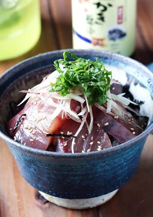 薬味たっぷりはまちの漬け丼-レシピのメイン写真