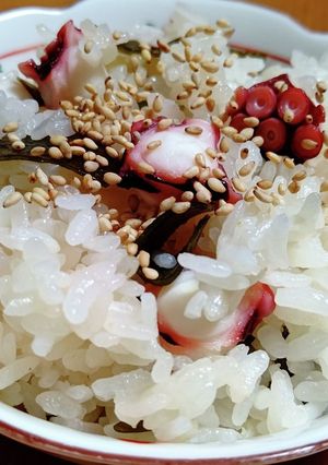 おつまみ昆布入りの『簡単』たこ飯-レシピのメイン写真