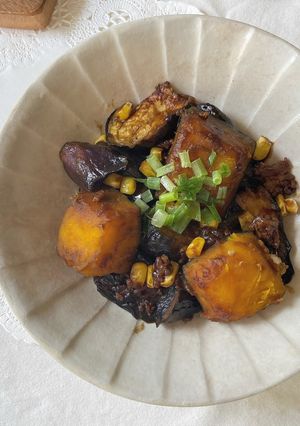 かぼちゃ入り麻婆茄子（辛さなし）-レシピのメイン写真