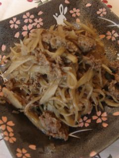 ゴボウと牛肉のたいたん。-レシピのメイン写真