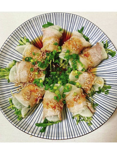 【電子レンジで】中華ダレ豆苗の肉巻き蒸し-レシピのメイン写真