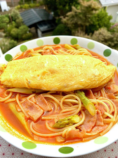 オムレツトマトスープパスタ-レシピのメイン写真
