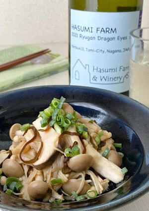 きのこと塩昆布のレンチン酒蒸し-レシピのメイン写真