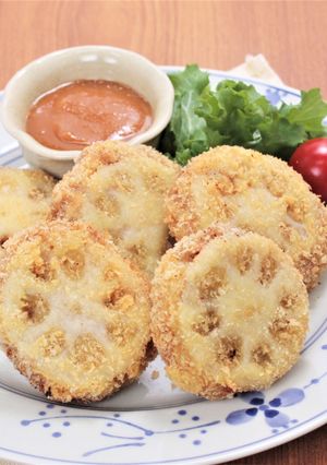 れんこんメンチカツ&からし味噌だれ-レシピのメイン写真