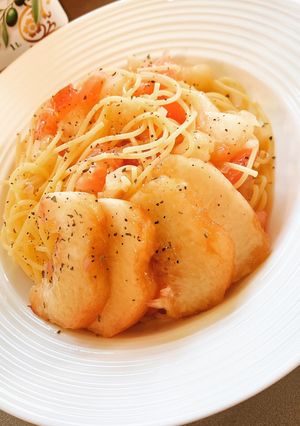 贅沢とまとと桃の冷製パスタ!!-レシピのメイン写真