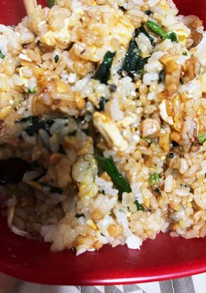 簡単　和風ほうれん草納豆油揚げチャーハン-レシピのメイン写真