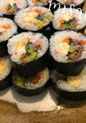 韓国風海苔巻き☆我が家流キンパ-レシピのメイン写真