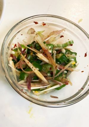 ミョウガとオクラのピリ辛醤油和え-レシピのメイン写真